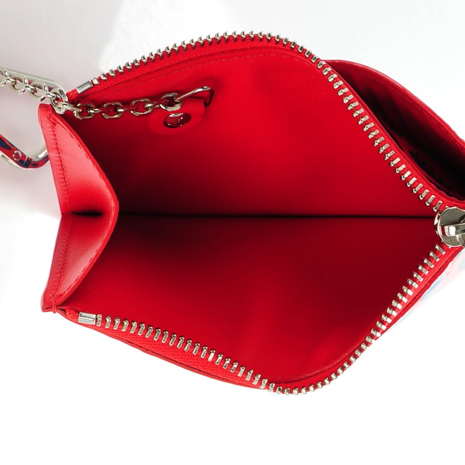 Louis Vuitton Vernis Jungle Dots Key Pouch Coquelicot Denim 5 of 7