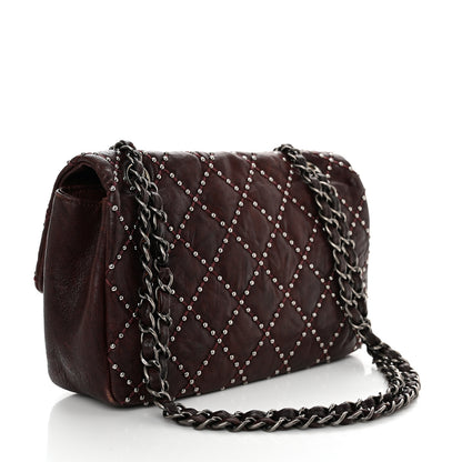 Chanel Washed Lambskin Studded Metal Beauty Flap Burgundy 2 of 14
