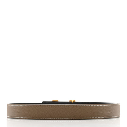 Hermes Swift Epsom 24mm Mini Constance H Belt 80 32 Black Etoupe 2 of 8