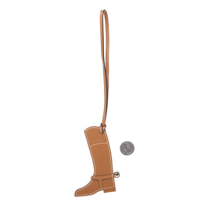 Hermes Butler Swift Paddock Botte Boot Bag Charm Natural Sable Rose Ete 2 of 4