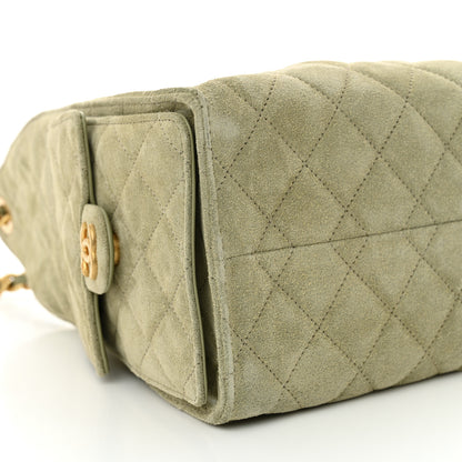 Chanel Suede Quilted Small Chanel 25 Handbag Khaki 9 of 10