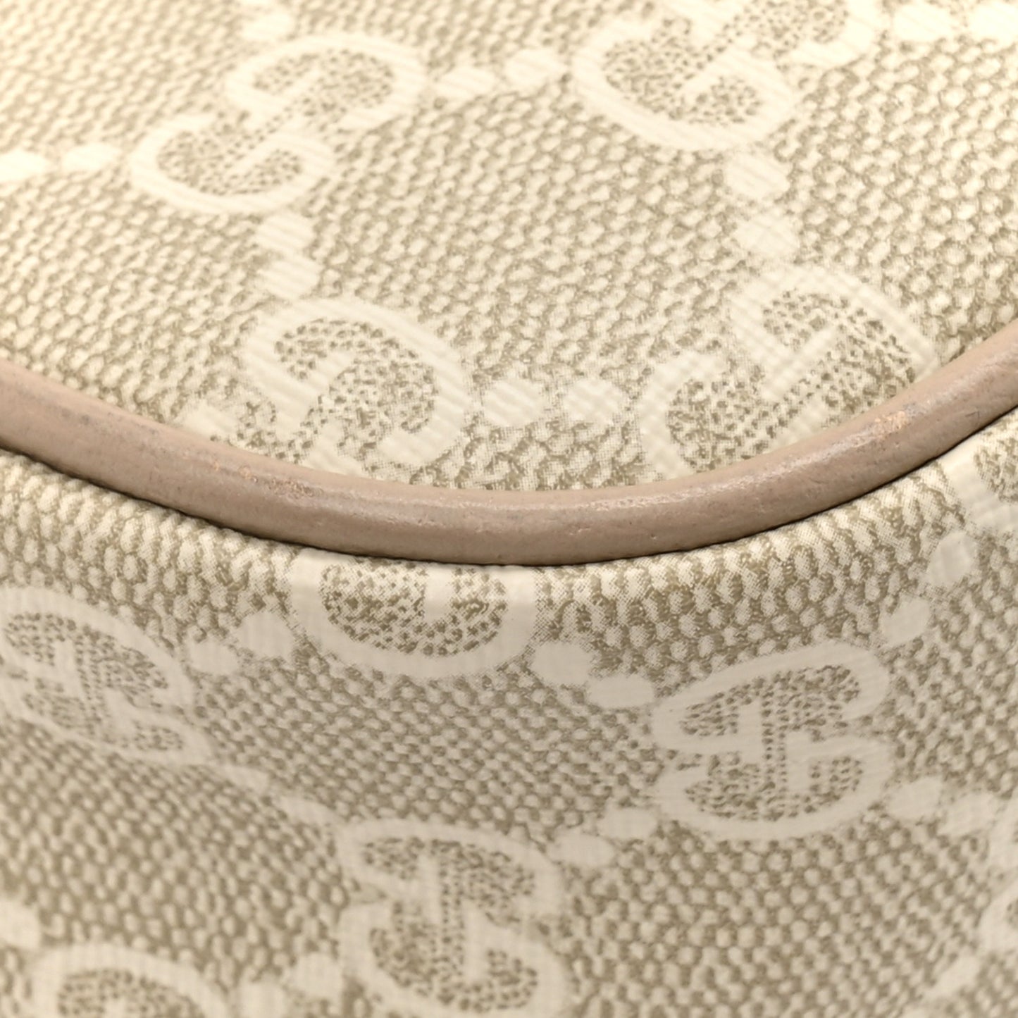 GG Supreme Monogram Textured Dollar Calfskin Small Ophidia Hobo Beige Mystic White Oatmeal