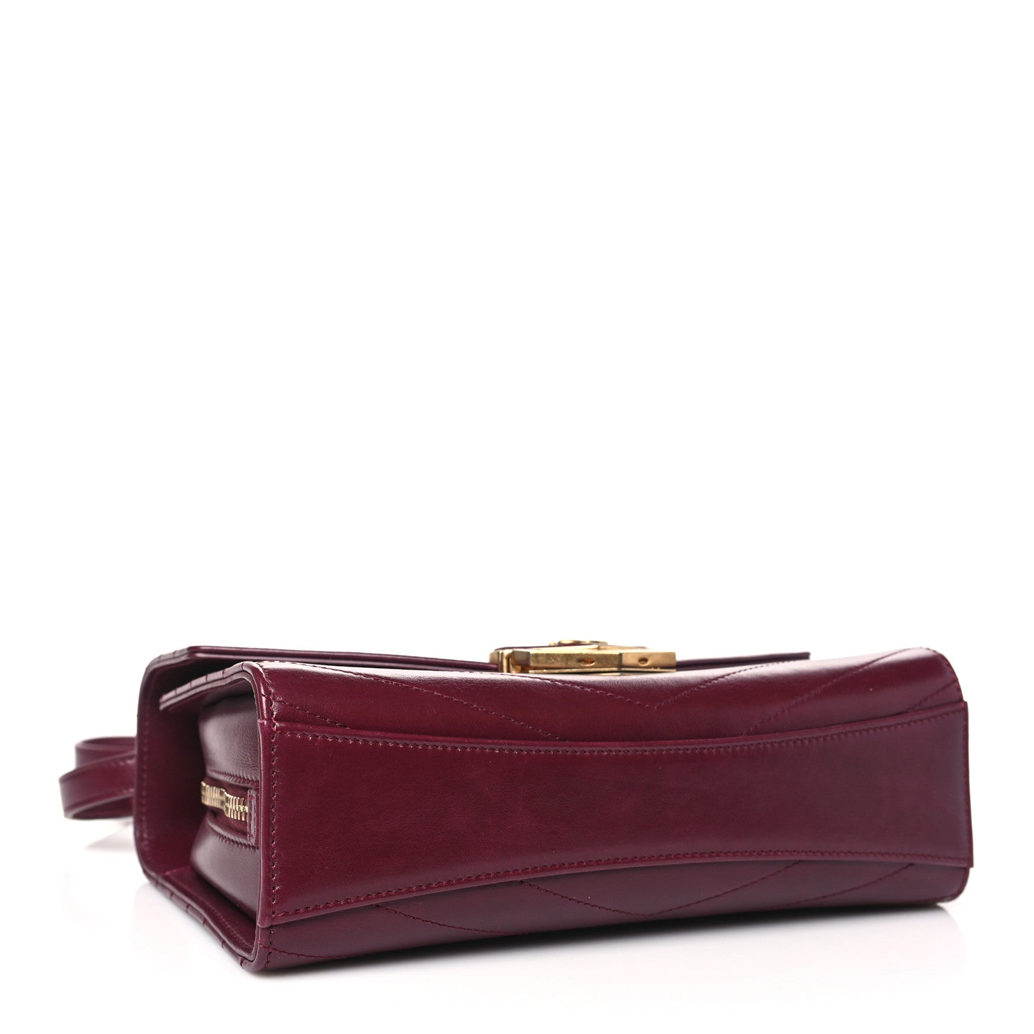 Chanel Calfskin Chevron Quilted Medal Flap Burgundy 4 of 10