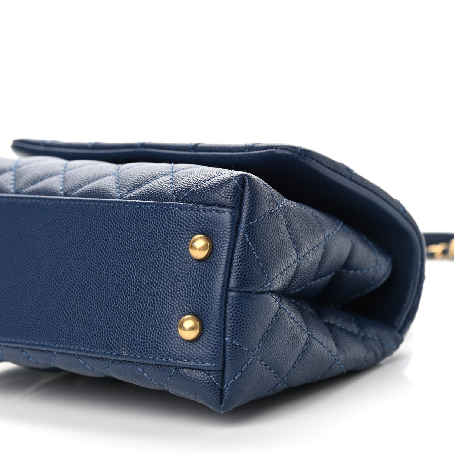 Chanel Caviar Quilted Mini Coco Handle Flap Navy Blue 9 of 9