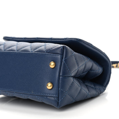 Chanel Caviar Quilted Mini Coco Handle Flap Navy Blue 9 of 9