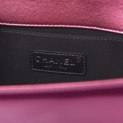 Chanel Metallic Patent Calfskin Quilted Medium Boy Flap Pink 6 of 13