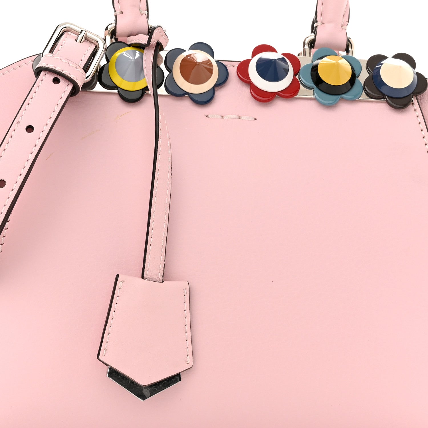 Fendi Vitello Dolce Plexiglass Flowerland Studded Mini 3Jours Tote Peonia Multicolor 8 of 11