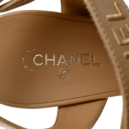 Chanel Goatskin CC Turnlock Sandals 41 Beige 7 of 8