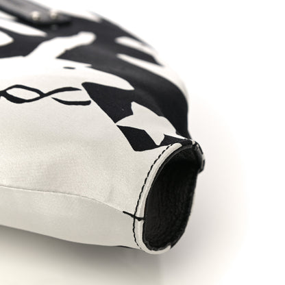 Alexander McQueen Silk Unicorn Print De Manta Clutch Black White 12 of 13