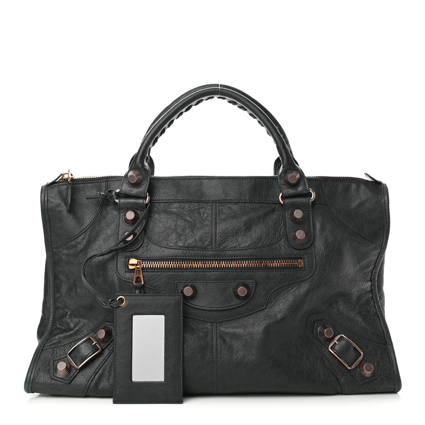 Agneau Giant 21 Rose Gold Hardware Work Anthracite