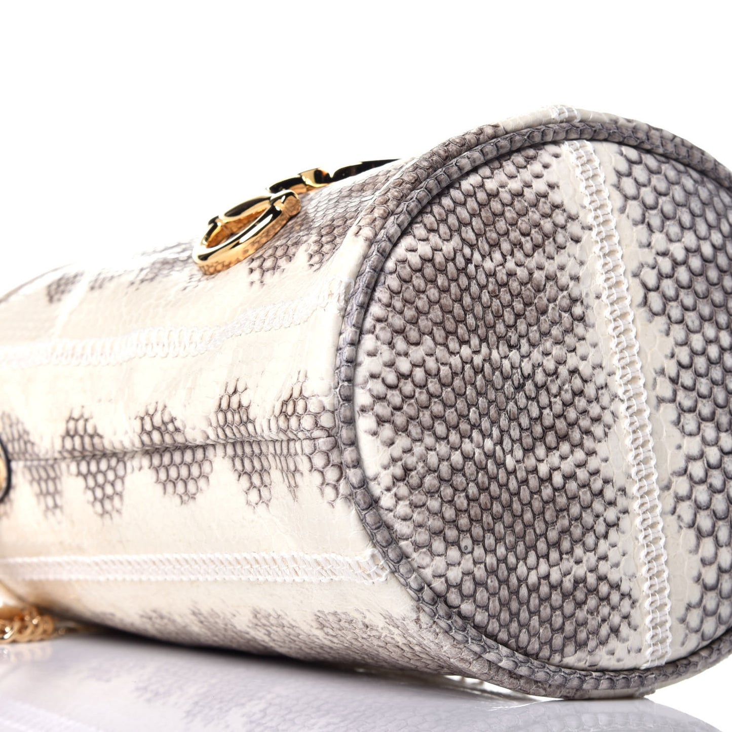 Snakeskin Mini Zumi Bucket Bag Grey