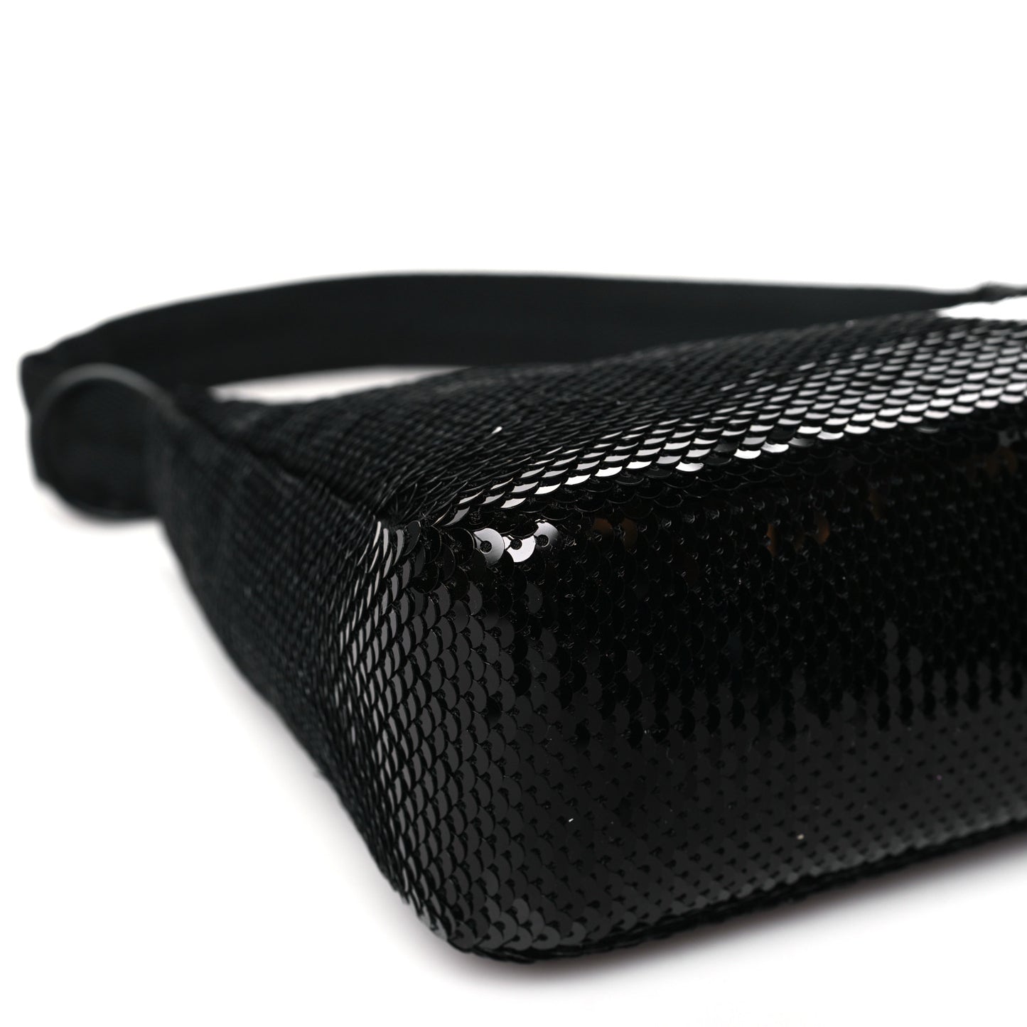 Paillettes Sequin Mini Re-Edition 2000 Bag Black White