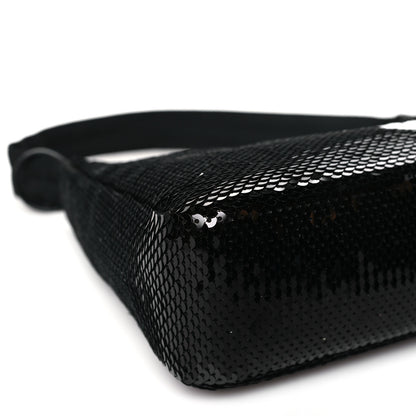 Prada Paillettes Sequin Mini Re-Edition 2000 Bag Black White 9 of 10