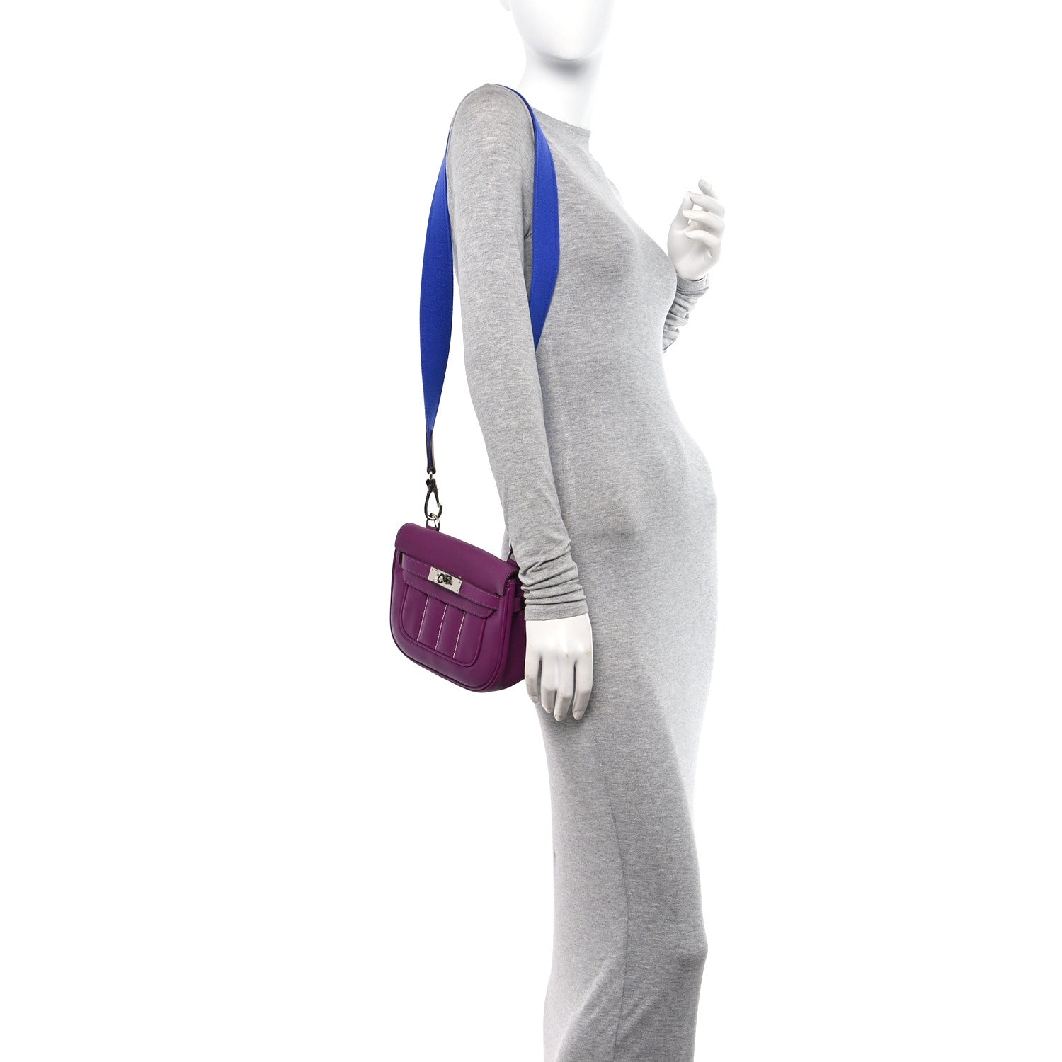 Hermes Veau Swift Mini Sac Berline Anemone Bleu Electrique 2 of 10