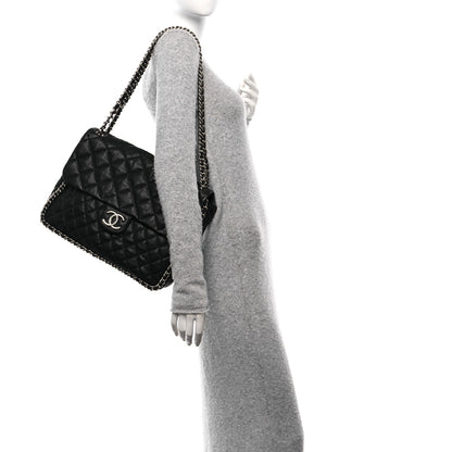 Chanel Washed Lambskin Quilted Maxi Chain Around Flap Black 3 of 10