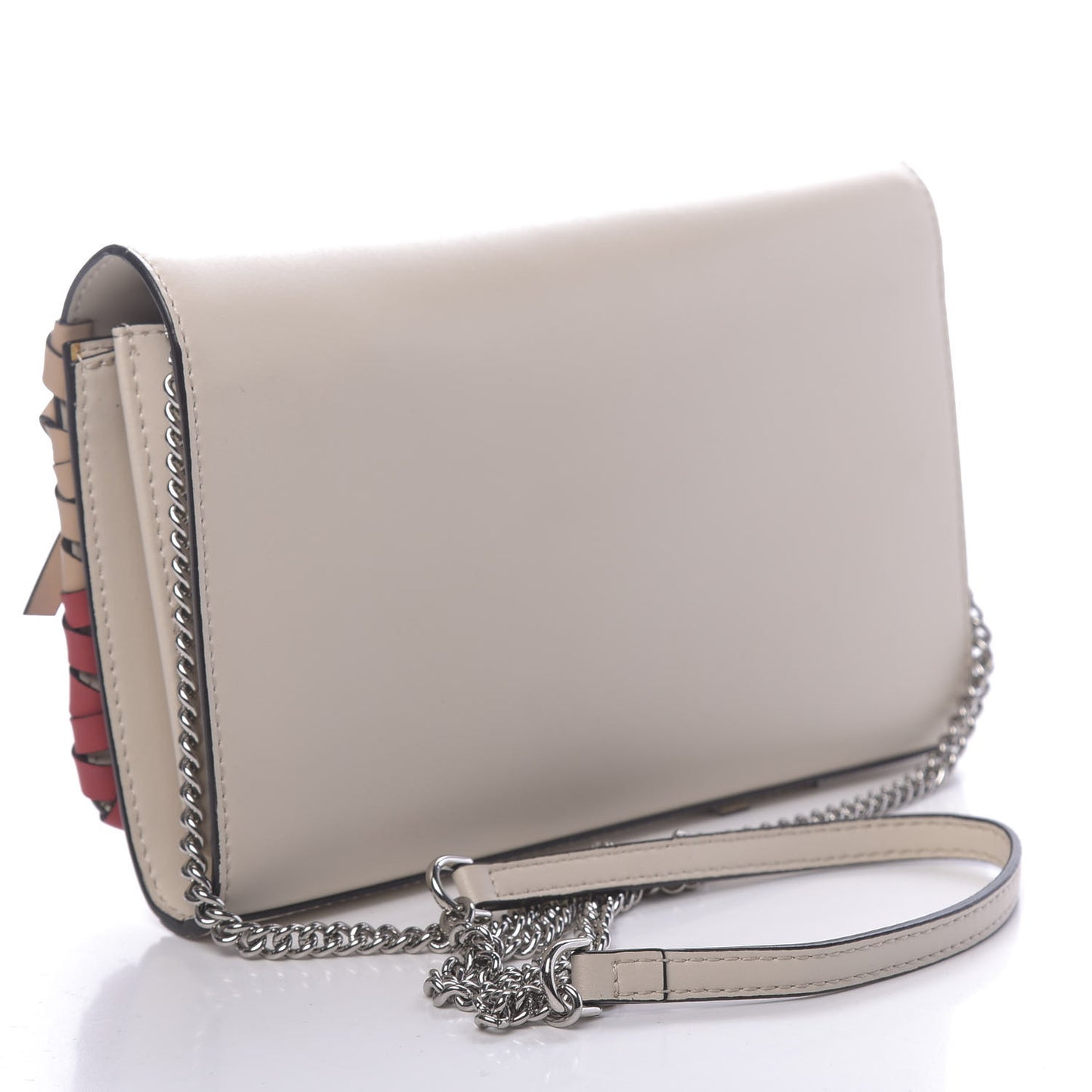 Vitello Liberty F is Fendi Whipstitch Bow Wallet On Chain Camelia Multicolor