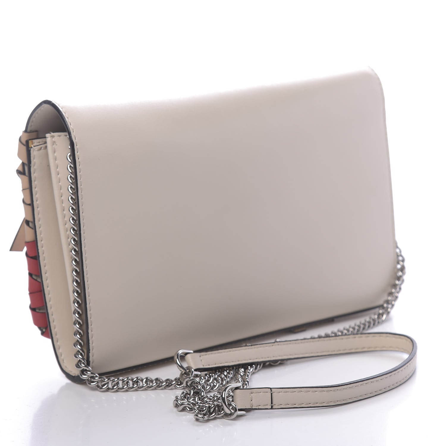 Fendi Vitello Liberty F is Fendi Whipstitch Bow Wallet On Chain Camelia Multicolor 3 of 13