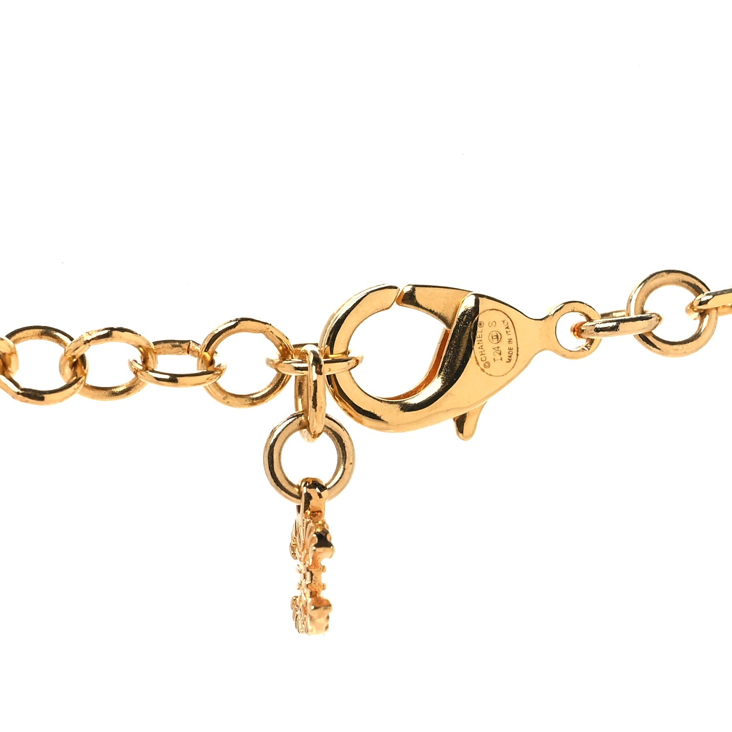 Chanel Metal Diamantes CC Pendant Necklace Gold 4 of 5