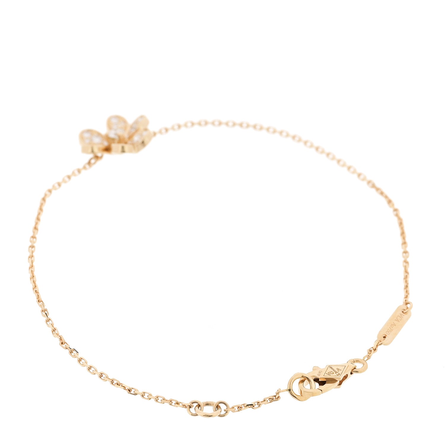 Van Cleef & Arpels 18K Yellow Gold Diamond Mini Frivole Pave Bracelet 2 of 5