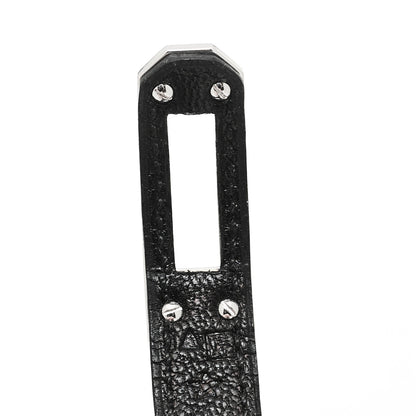 Hermes 18K White Gold Shiny Alligator Diamond Kelly Bracelet SH Black 4 of 7
