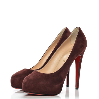 Christian Louboutin Suede Royal Miss Clichy 140 Pumps 40.5 Bordeaux 3 of 8