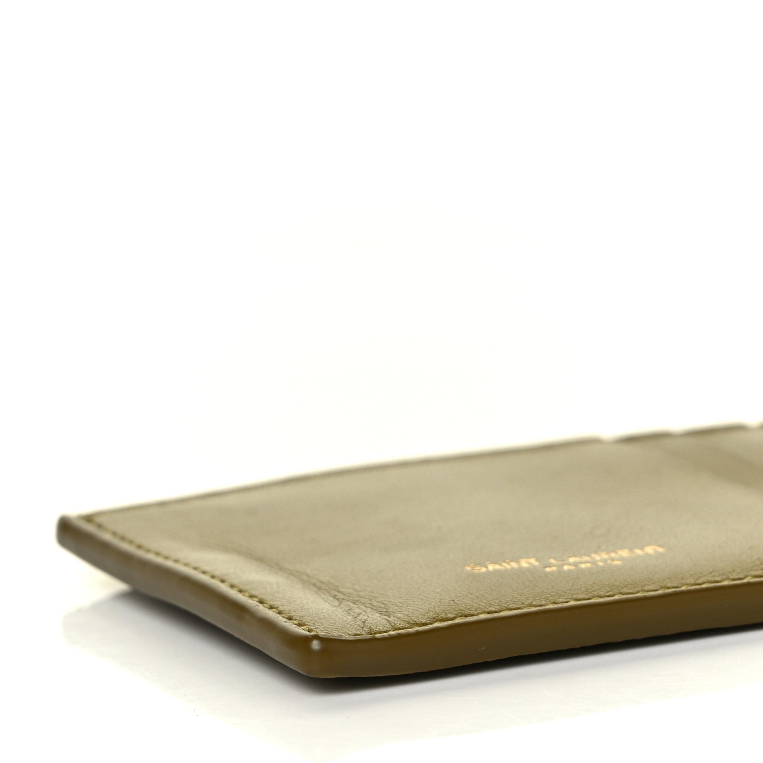 Saint Laurent Calfskin 5 Fragments Card Holder Olive 7 of 9