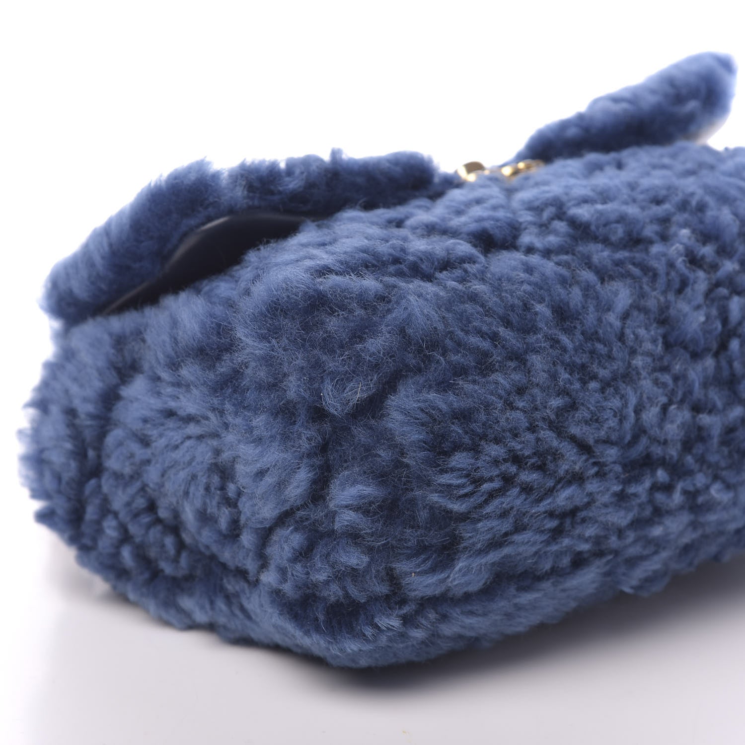 Chanel Shearling Sheepskin Medium 19 Flap Blue 8 of 11