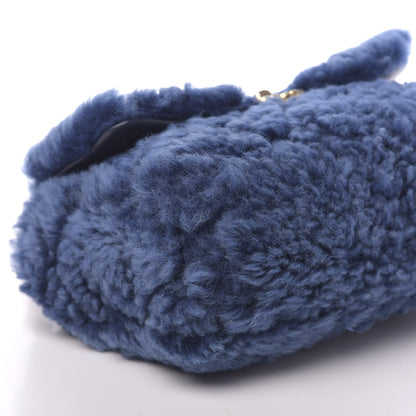 Chanel Shearling Sheepskin Medium 19 Flap Blue 8 of 11