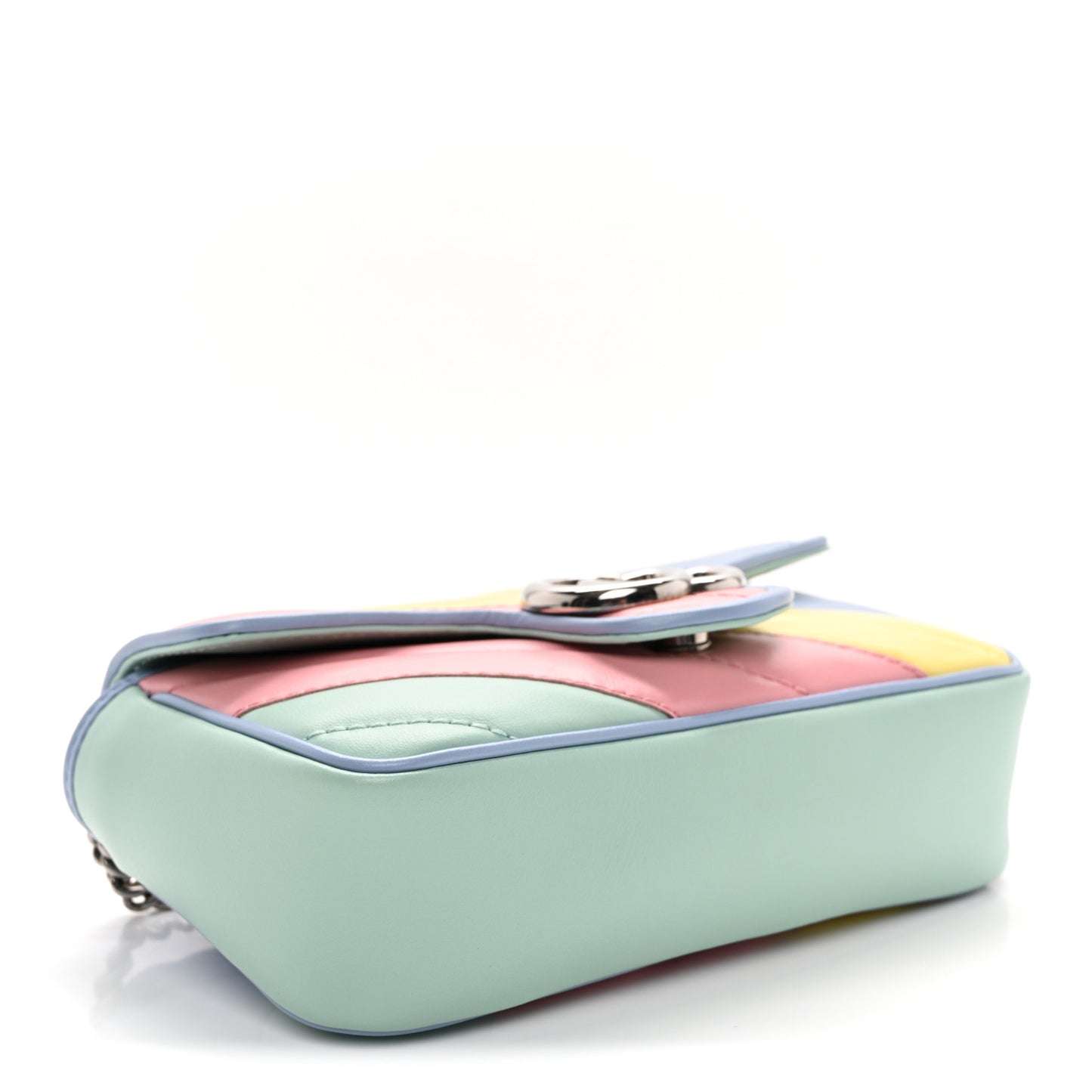 Calfskin Matelasse Diagonal Super Mini GG Marmont Shoulder Bag Multicolor Pastel