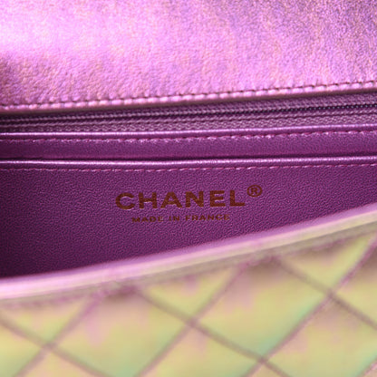 Chanel Iridescent Lambskin Quilted Mini Rectangular Flap Purple 8 of 11