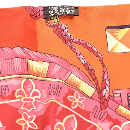 Hermes Silk Les Cles Maxi Twilly Cut Corail Orange Rouge 3 of 5