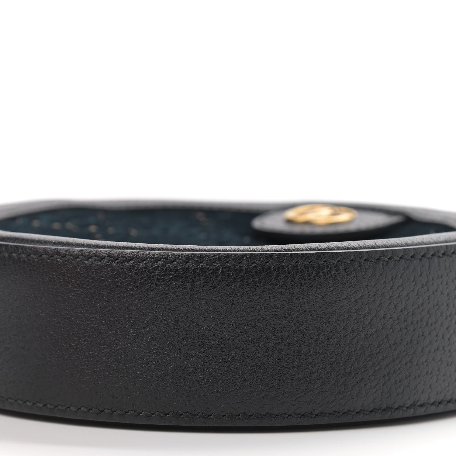 Gucci Velvet Calfskin GG Monogram Round Shoulder Bag Blue Beige 9 of 10