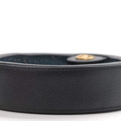 Gucci Velvet Calfskin GG Monogram Round Shoulder Bag Blue Beige 9 of 10