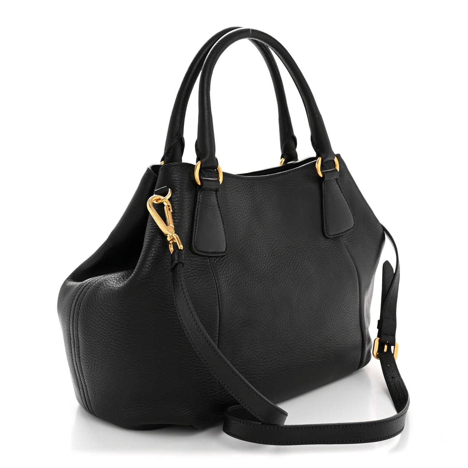 Prada Vitello Daino Shoulder Bag Black 3 of 14
