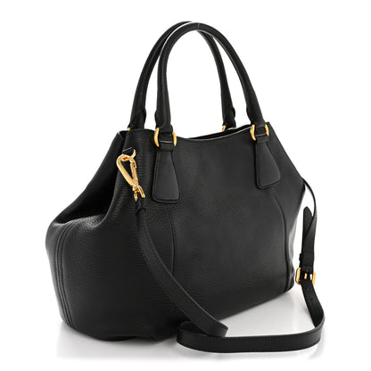Prada Vitello Daino Shoulder Bag Black 3 of 14