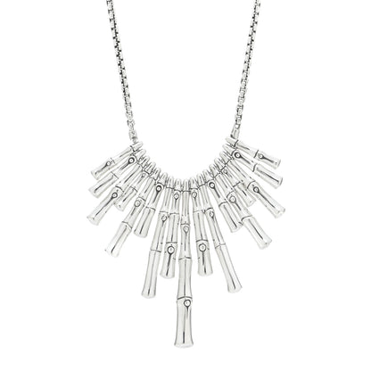 John Hardy Sterling Silver Bamboo Dangling Bib Necklace 4 of 6