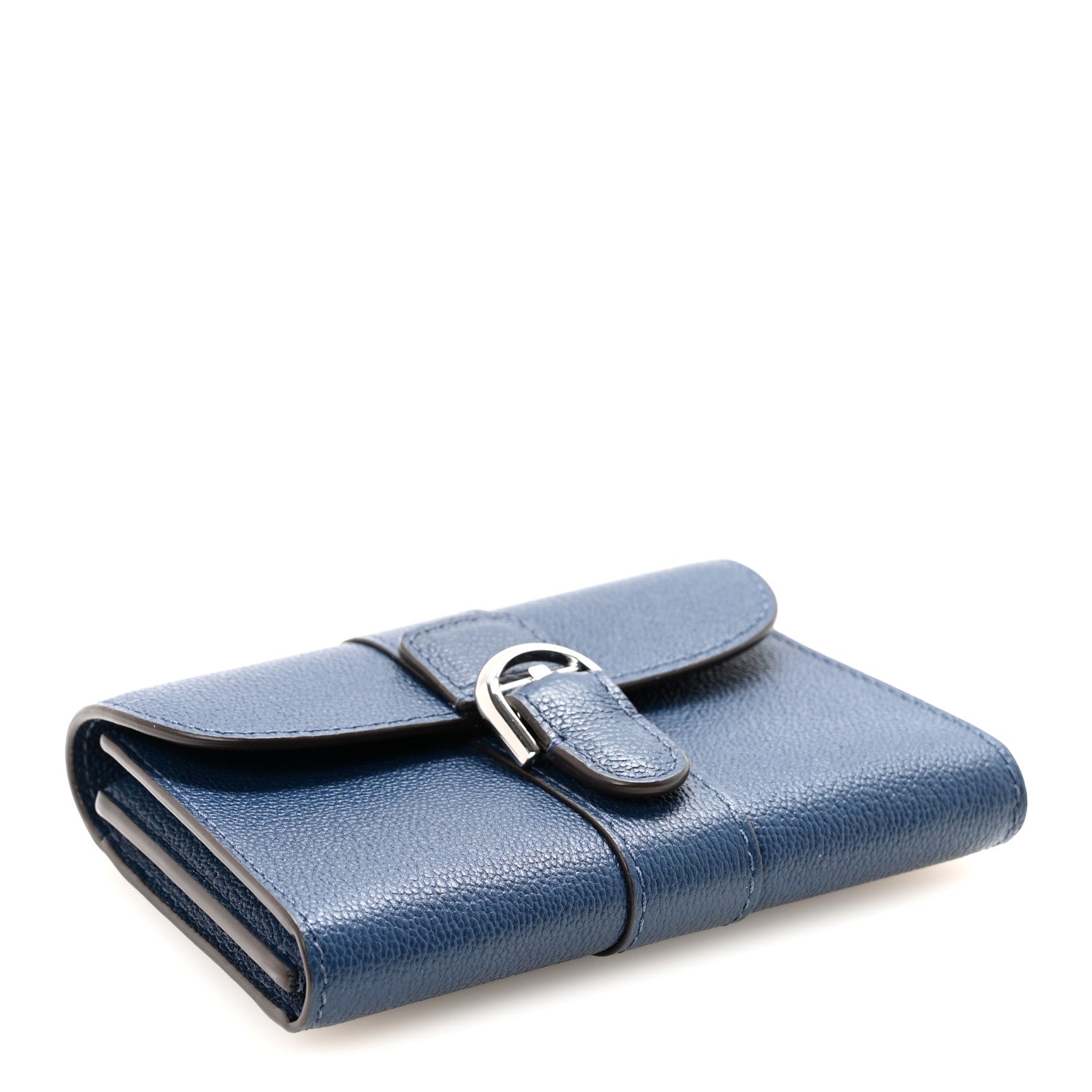 Delvaux Grained Calfskin Magic Brillant Card Holder Blue 1803013