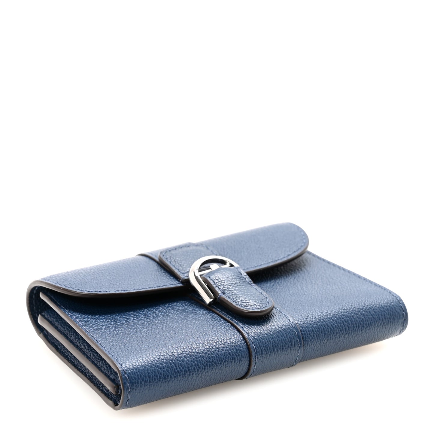 Grained Calfskin Magic Brillant Card Holder Blue