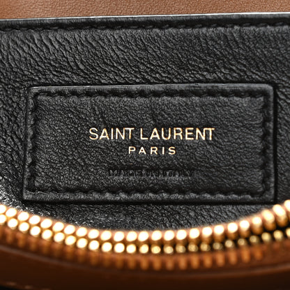 Saint Laurent Suede Calfskin Y Quilted Monogram Small Loulou Chain Satchel Cinnamon 6 of 13