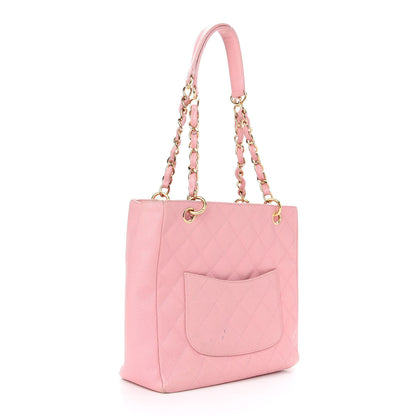 Chanel Caviar Quilted Petit Shopping Tote PST Pink 3 of 12