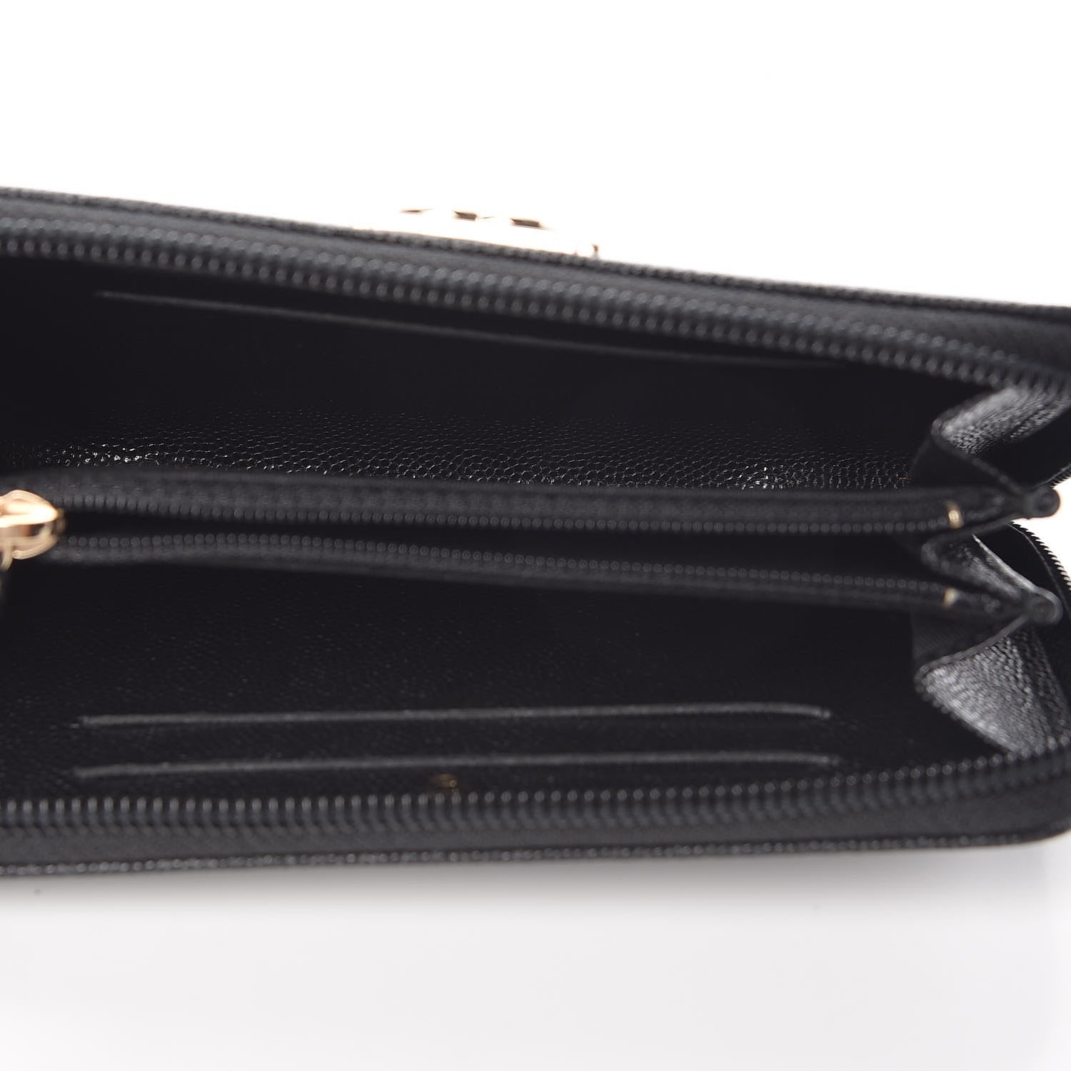 Chanel Caviar Quilted Small Boy Zip Around Wallet Black 5 of 9