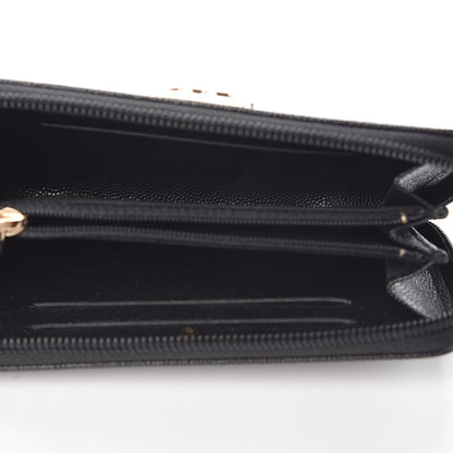 Chanel Caviar Quilted Small Boy Zip Around Wallet Black 5 of 9