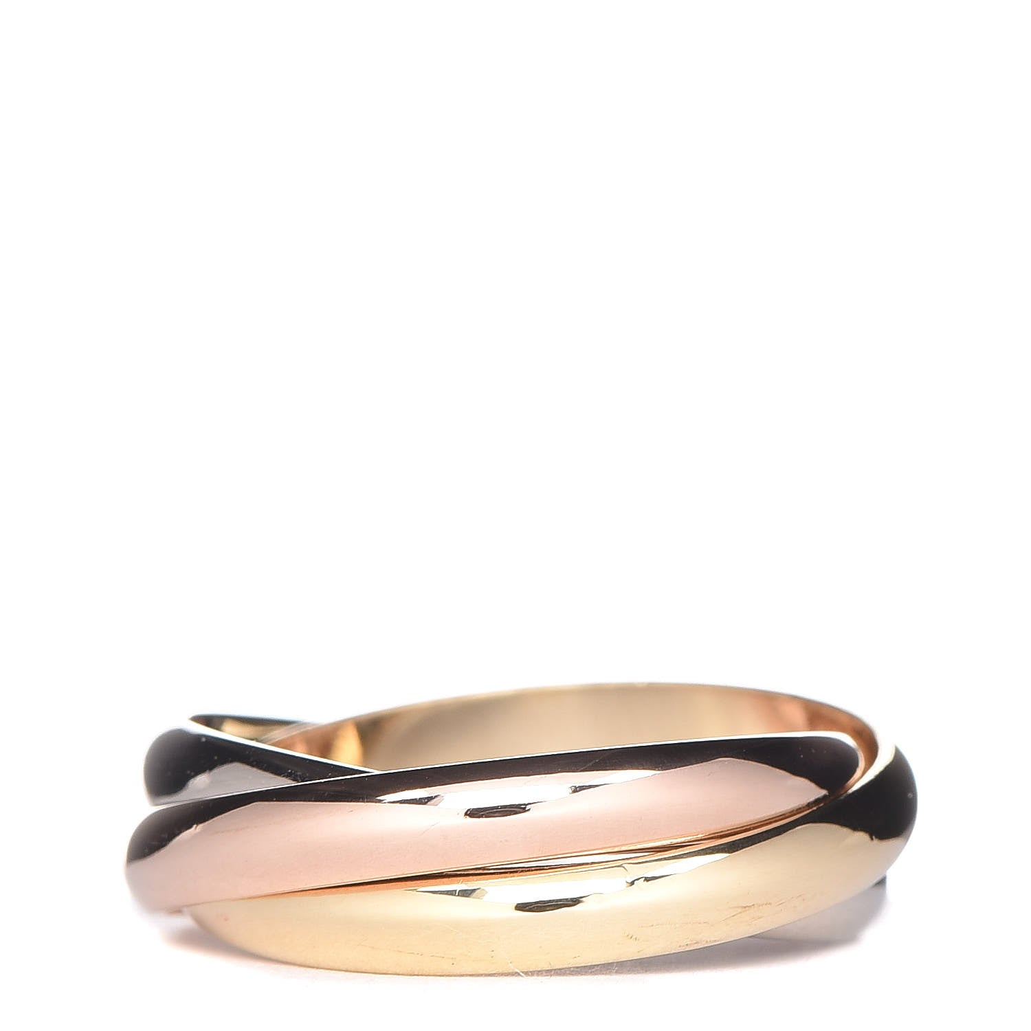 Cartier 18K Pink Yellow White Gold Small Trinity Ring 49 4.75 3 of 6