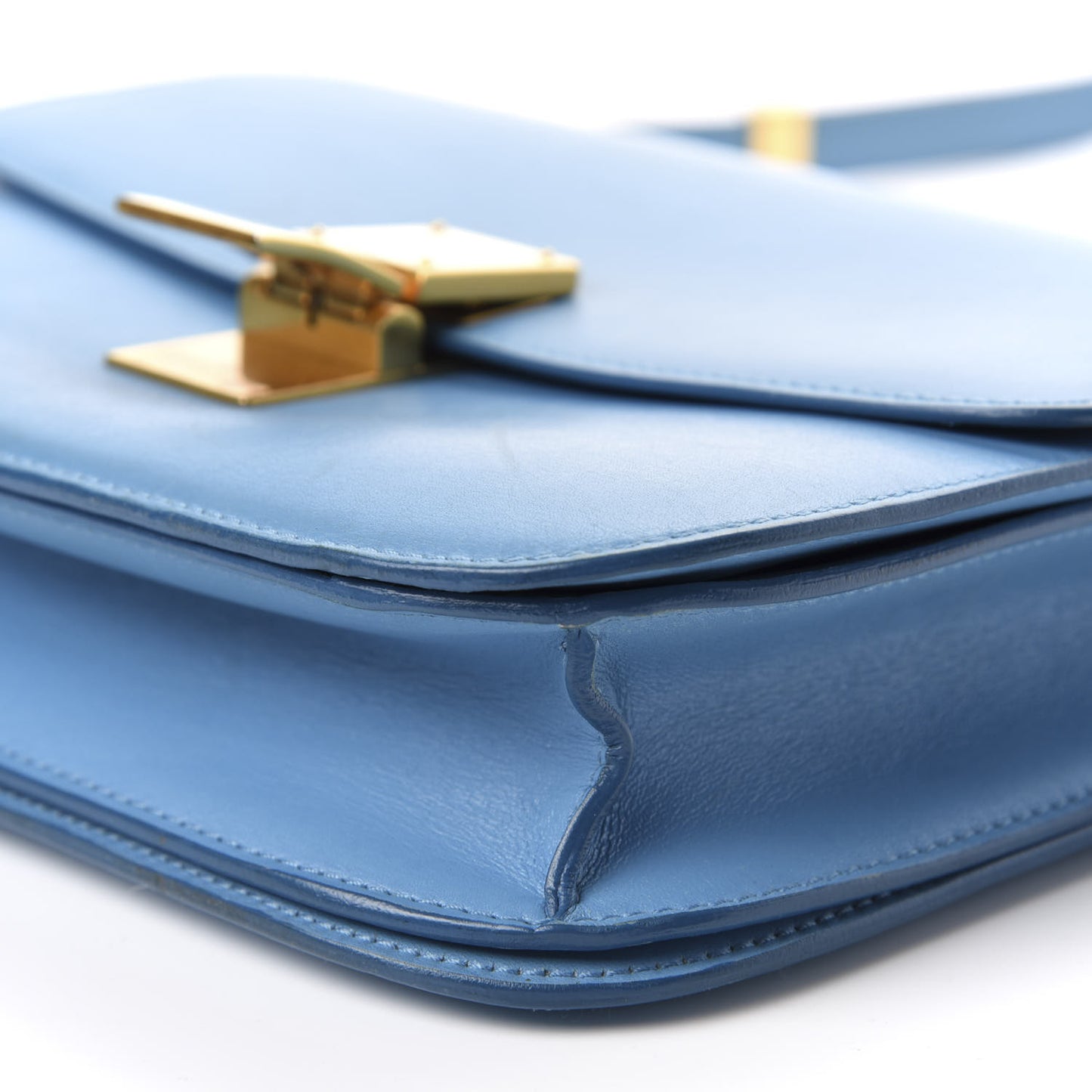 Box Calfskin Medium Classic Box Flap Bag Blue