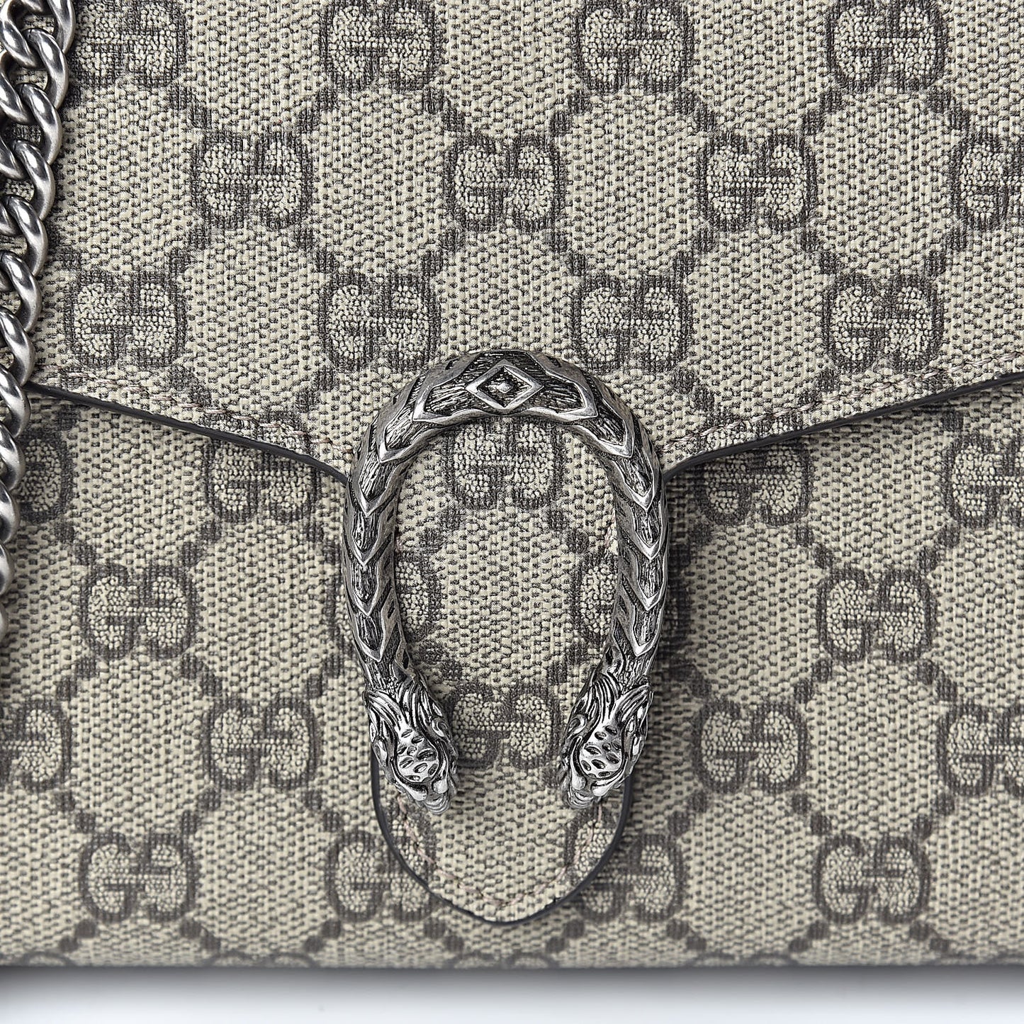 GG Supreme Monogram Mini Dionysus Chain Wallet Beige Taupe