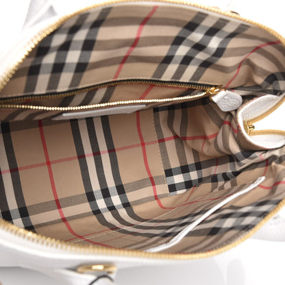 Burberry London Grainy Calfskin Small Greenwood Bowling Bag White 6 of 11