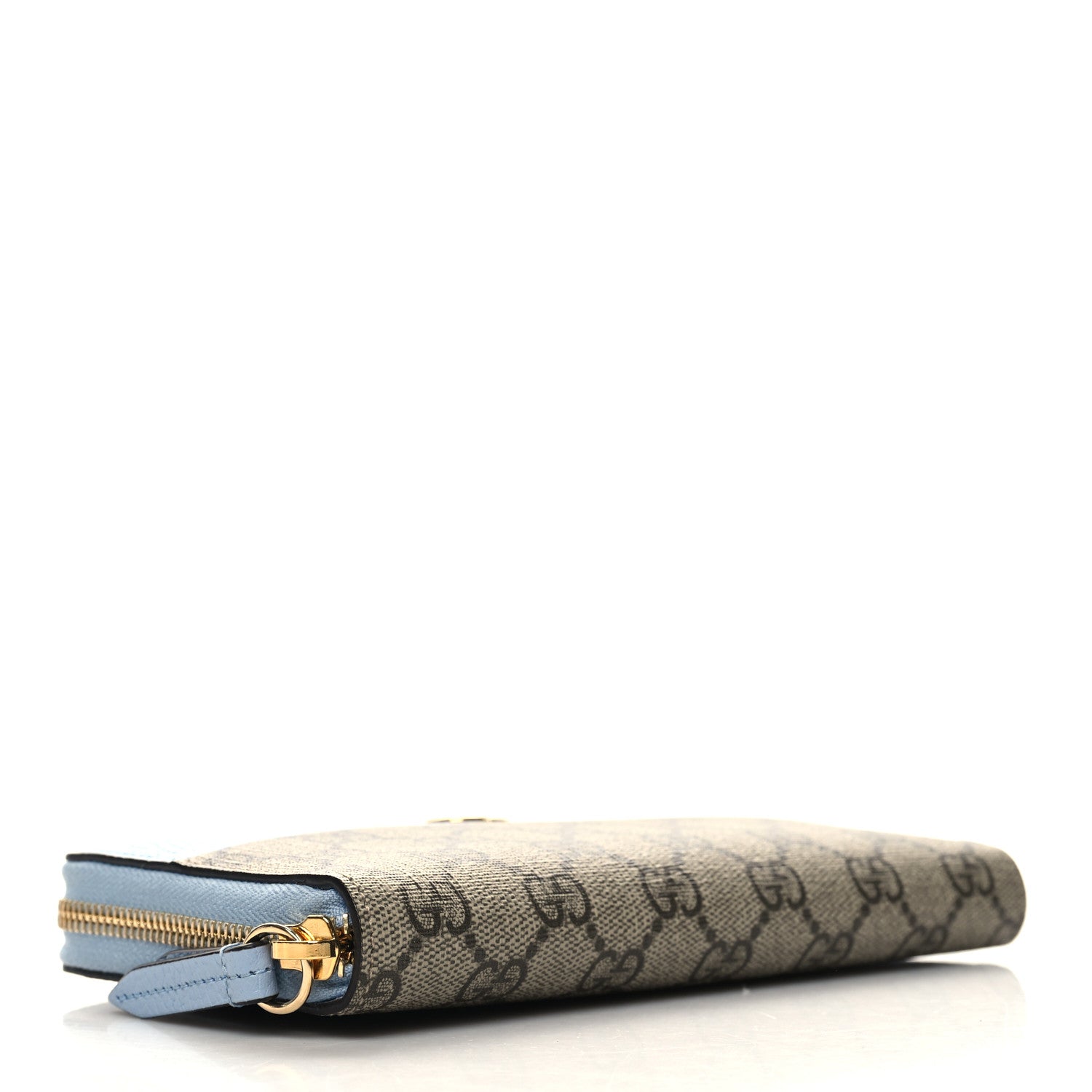 Gucci Dollar Calfskin GG Supreme Monogram GG Marmont Zip Around Wallet Mineral Blue Beige Ebony 4 of 8