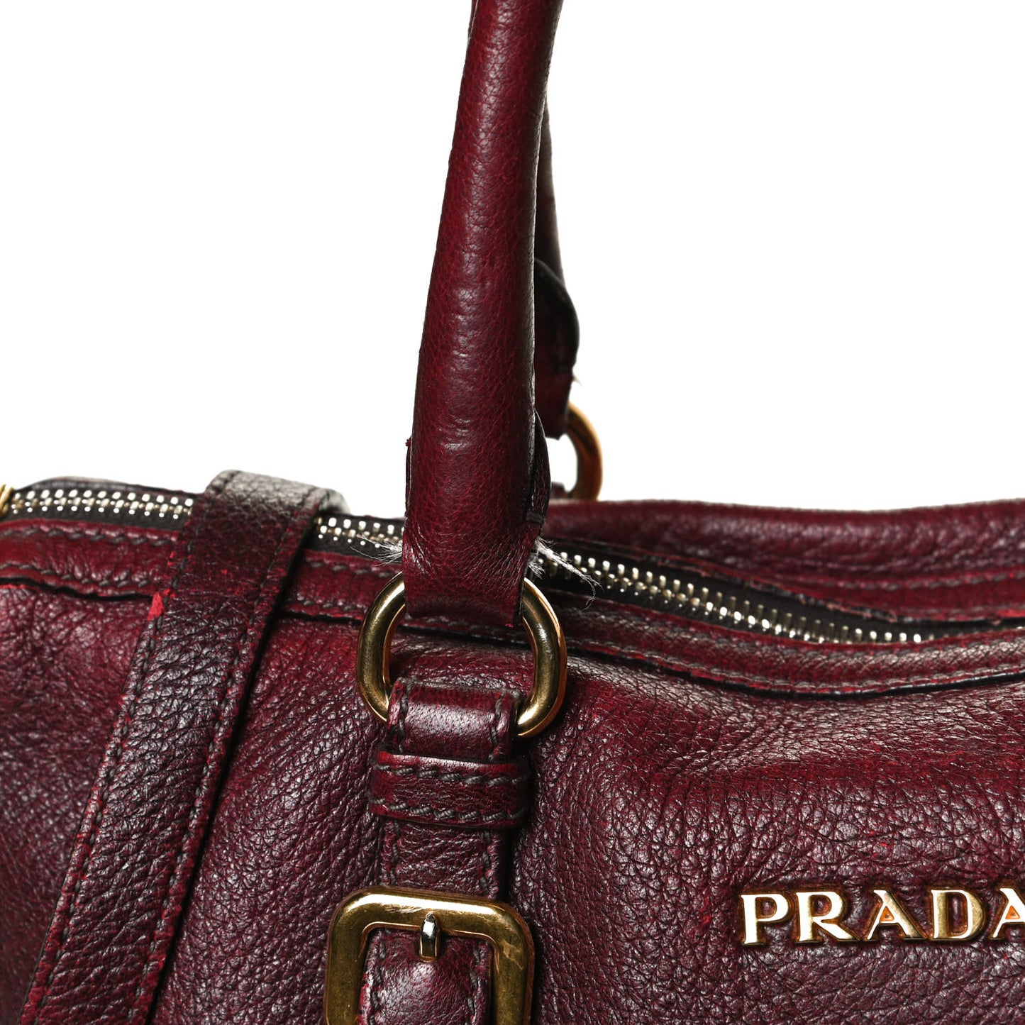 Vitello Daino Shoulder Bag Burgundy