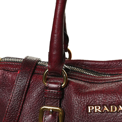 Prada Vitello Daino Shoulder Bag Burgundy 13 of 14