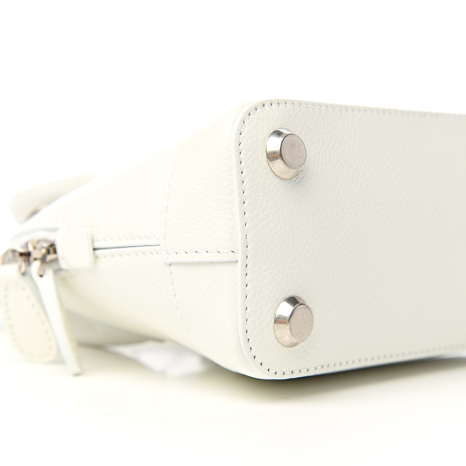 Balenciaga Grained Calfskin Logo XXS Ville Top Handle Bag White Fluo Pink 6 of 9